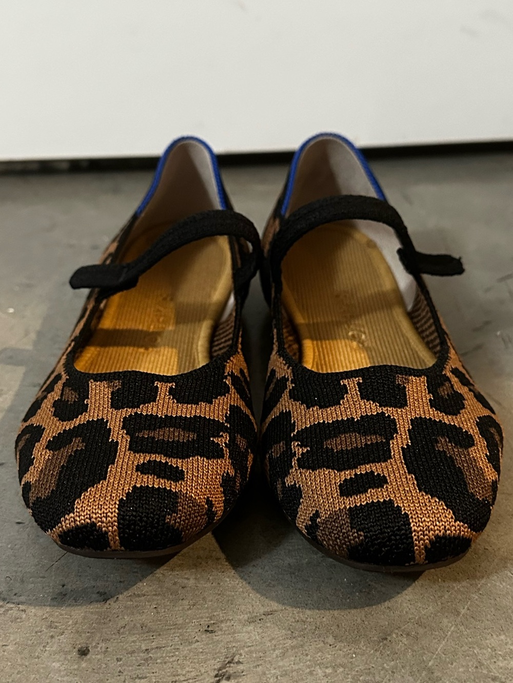 Rothy's Leopard-Pattern Mary Jane Flats in Black & Brown